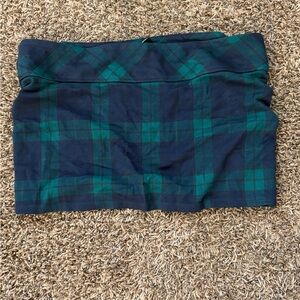 H&M Blue and Green Plaid womens L Skirt